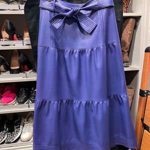 Gently worn Marie Oliver Purple Tiered Vegan Leather Skirt